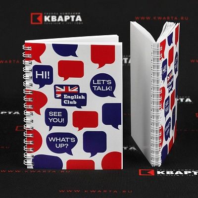 Блокноты на металлической пружине "ENGLISH CLUB"