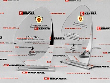 Наградные стеклянные стелы с УФ-ДТФ печатью для "РЕГАТА АДВОКАТОВ"
