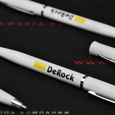 Ручки с УФ-печатью логотипа для "DeRock"